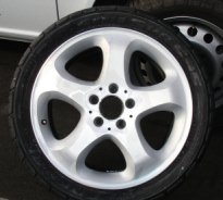 Alloy wheel repair photo of repaired alloy wheel